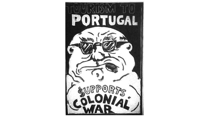 Uma caricatura contra a guerra colonial. Cortesia: Fernando Cardoso