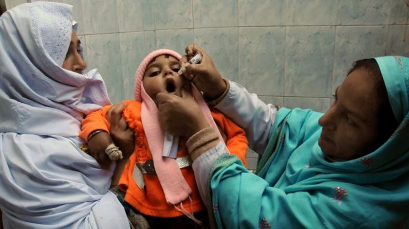 Campanha de vacinação contra a poliomielite. Foto: DR