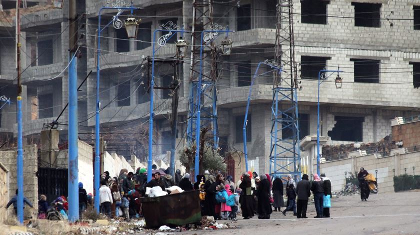 Madaya, Síria, onde morreram 32 pessoas à fome em 30 dias. Foto: Youssef Badawi/EPA