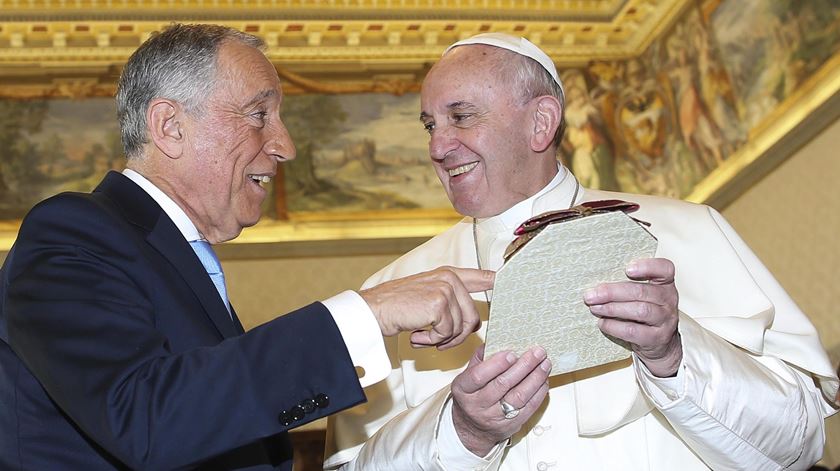 O Papa Francisco e Marcelo Rebelo de Sousa encontraram-se uma vez, pouco depois de o Presidente ter tomado posse. Foto: Alessandro Bianchi
