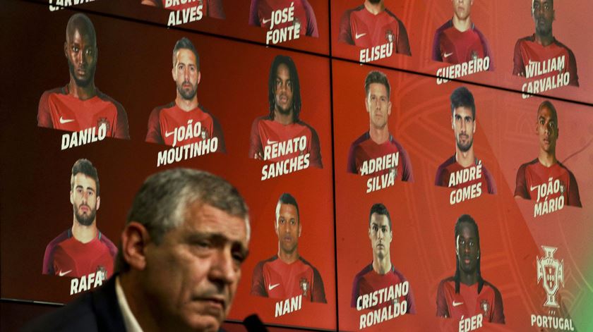Os 23 de Fernando Santos para o Euro 2016. Foto: Mário Cruz/Lusa