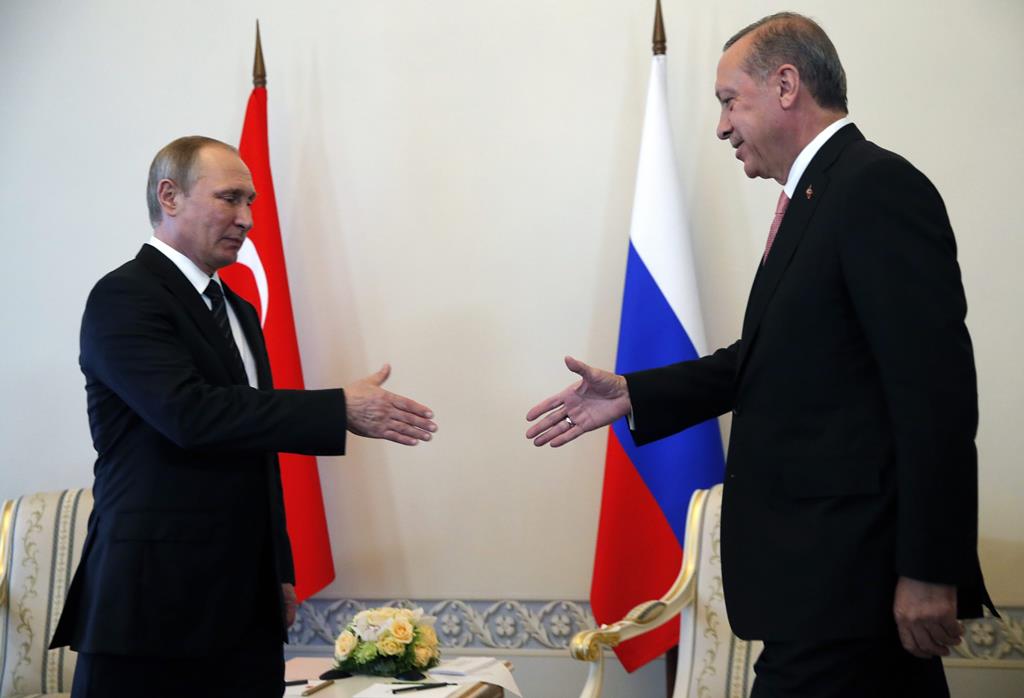 Vladimir Putin e Tayyp Erdogan .Foto: Anatoly Maltsev/EPA
