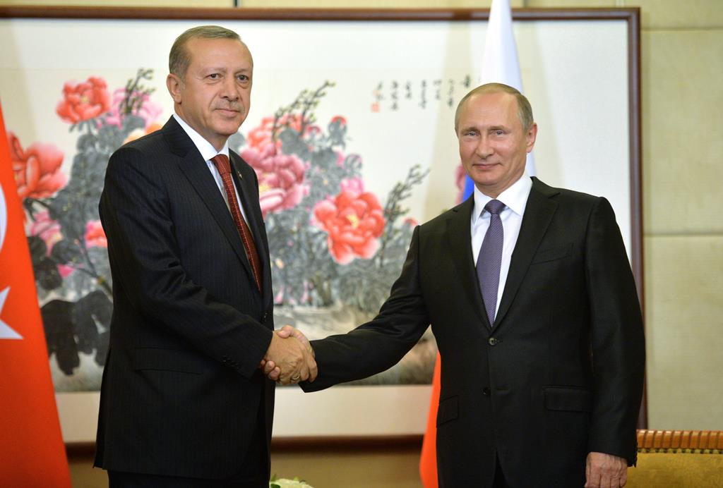 Valdimir Putin e Recep Tayyip Erdogan.Foto: Alexei Druzhinin/EPA/Sputnik/Kremlin