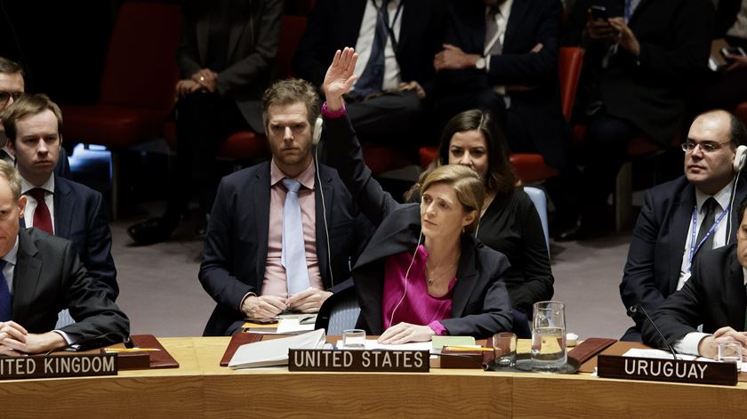 Samantha Power abstém-se na ONU. Foto: Justin Lane/EPA