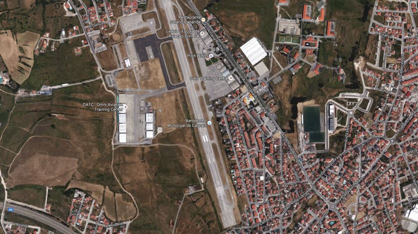 Corpos encontrados perto do aeródromo de Tires. Foto: Goolpe Maps