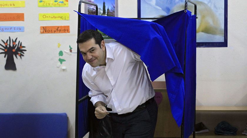 Alexis Tsipras já votou. Foto: EPA