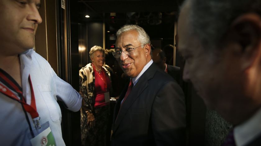António Costa à chegada à sede de campanha. Foto: Lusa