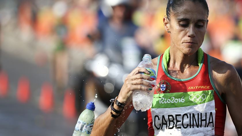 Ana Cabecinha na prova de marcha dos Jogos Olimpicos do Rio de Janeiro. Foto: António Cotrim/Lusa