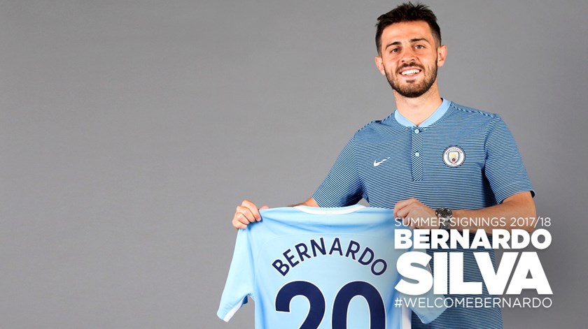 O sorriso de Bernardo Silva, novo "citizen". Foto: Manchester City