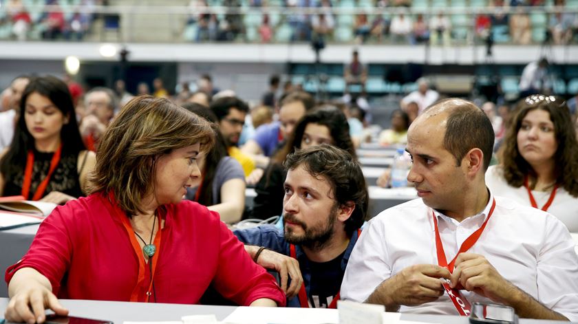 Catarina Martins com José Soeiro e Pedro Filipe Soares. Foto: Tiago Petinga/Lusa
