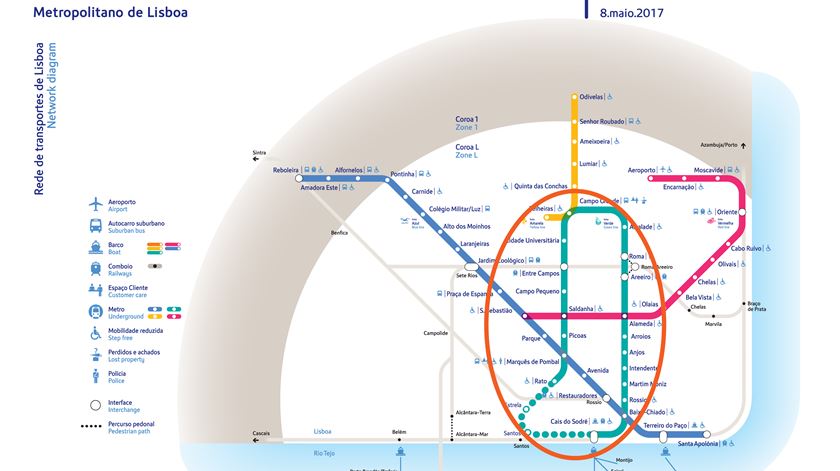 CLIQUE PARA VER: Diagrama da rede disponibilizado pela Metro em Maio de 2017
