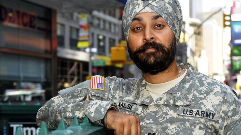 Simratpal Singh, soldado Sikh nas Forças Armadas Americanas. Foto: DR