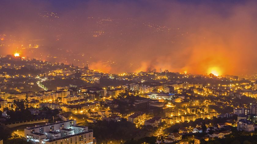 Fogo propagou-se das zonas altas para a baixa da cidade. Foto: Gregório Cunha/Lusa