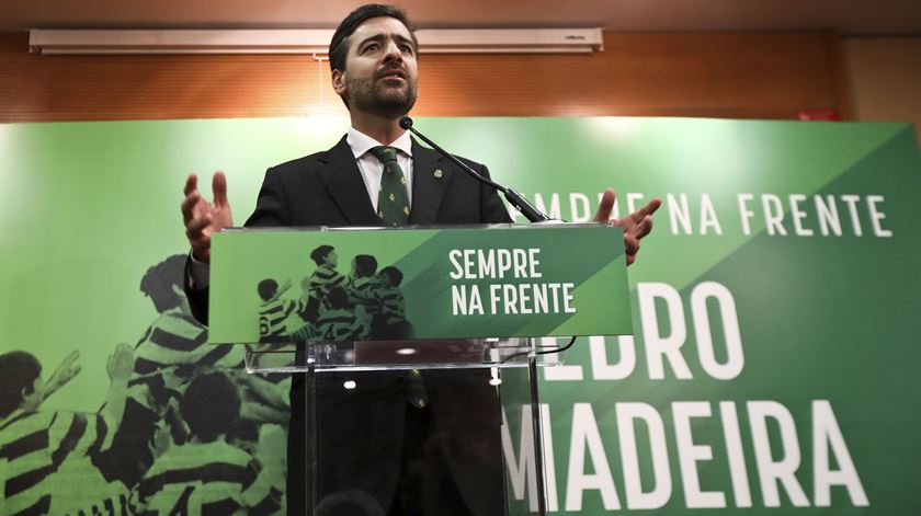Pedro Madeira Rodrigues apresenta linhas gerais do seu projecto para o Sporting. Foto: Manuel de Almeida/Lusa