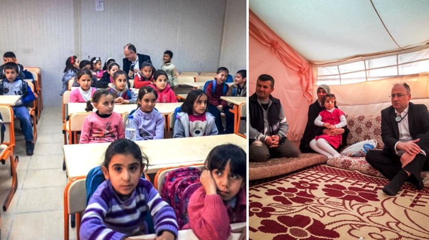 José Manuel Fernandes visitou uma escola e conheceu uma família de refugiados sírios