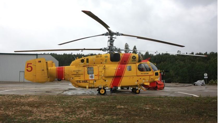 O Estado tinha entregado a manutenção de três helicópteros Kamov (como o da imagem) à empresa Everjets. Foto: Rui Guerreiro.