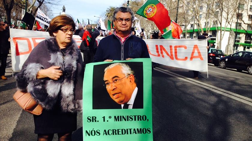 Lesados do BES numa manifestação em Lisboa. Foto: Manuela Pires/RR