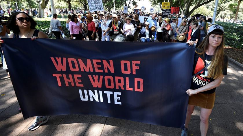 Marcha de mulheres na austrália contra Trump. Foto: Dan Himbrechts/EPA