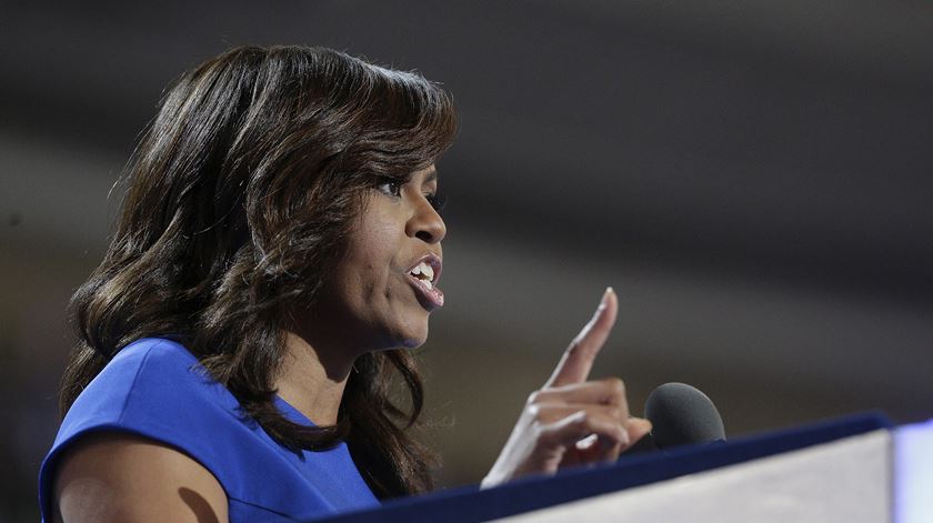 Michelle Obama foi a estrela da noite. Foto: Tannen Maury/EPA