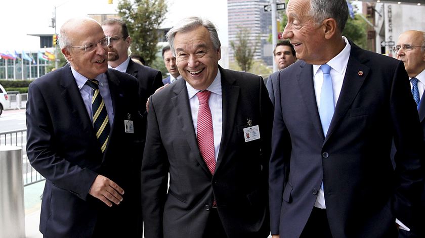 Augusto Santos Silva, António Guterres e Marcelo Rebelo de Sousa. Foto: Nuno Veiga/Lusa