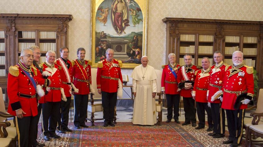 Cavaleiros da Ordem Soberana e Militar de Malta com o Papa Francisco. Foto: DR