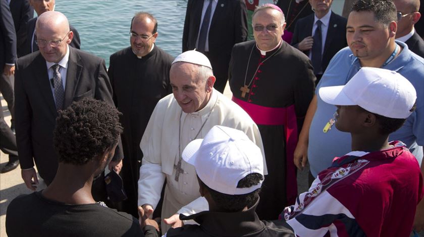 Papa Francisco em Lampedusa, em agosto de 2015. Foto: DR