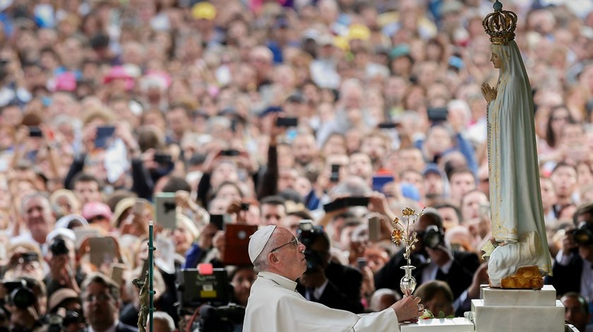 Papa Francisco em Fátima, a 12 de Maio do ano passado. Foto: Lusa