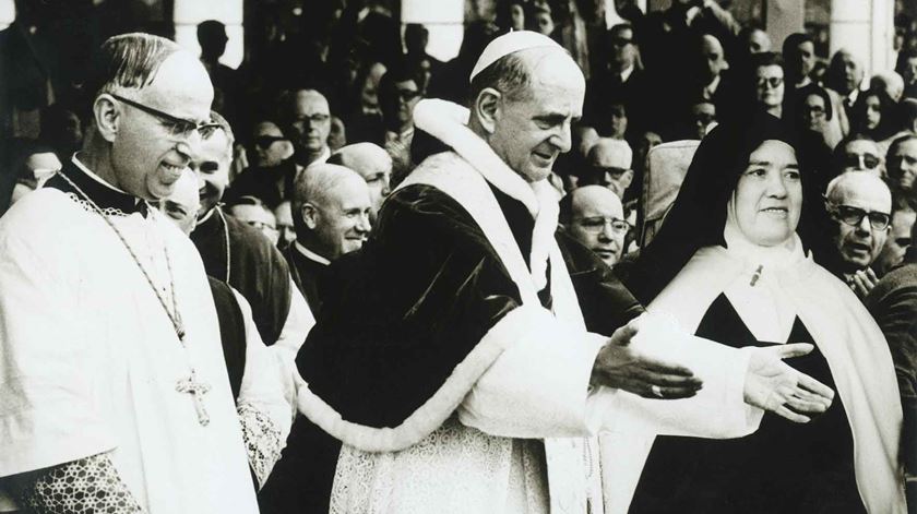 Papa Paulo VI com a irmã Lúcia em Fátima. Foto: Santuário de Fátima