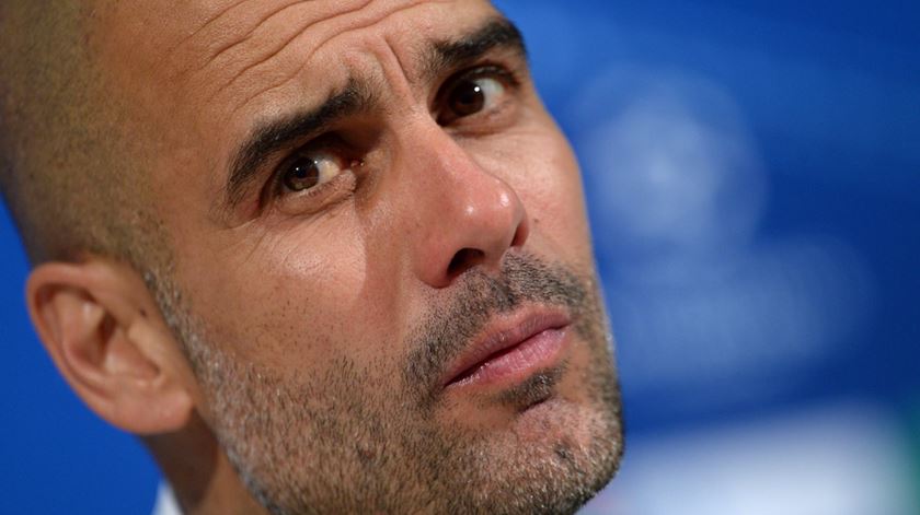 Pep Guardiola, treinador do Manchester City. Foto: Andreas Gebert/EPA
