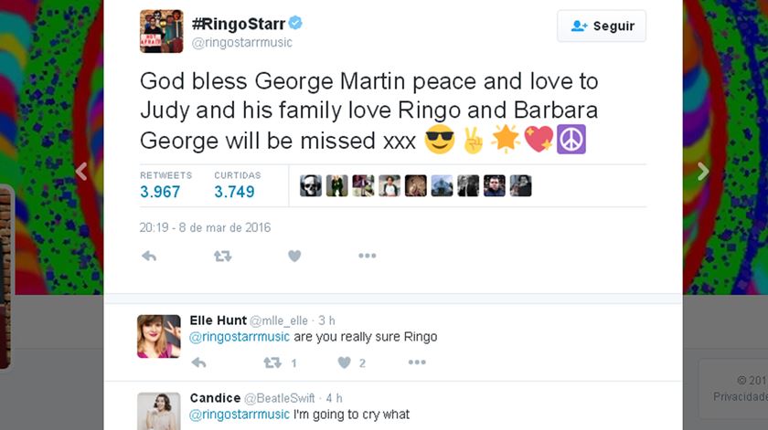 Tweet de Ringo Starr