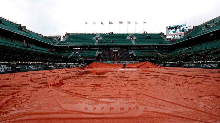 Sem tenistas nem espectadores. Dia histórico em Roland Garros. Foto: Robert Ghement/EPA