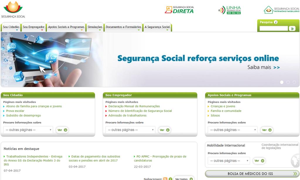 Foto: Site Segurança Social