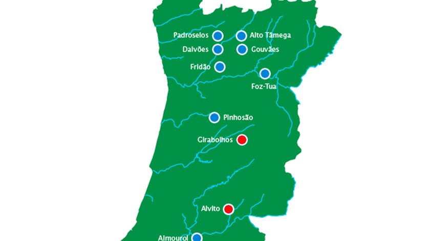 Plano previa a construção de dez barragens. Imagem: Agência Portuguesa do Ambiente/RR