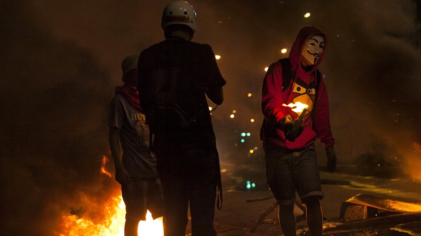 Protestos violentos em Barquisimeto, em 2017. Foto: Pasquale Giorgio/EPA