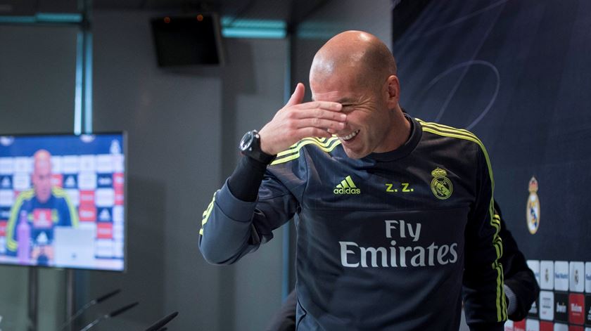 Zidane cumpre a segunda temporada como treinador principal do Real Madrid. Foto: Luca Piergiovanni/EPA